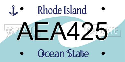 AEA425 Rhode Island License Plate
