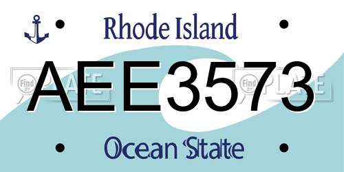 AEE3573 Rhode Island License Plate
