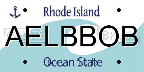 AELBBOB Rhode Island License Plate
