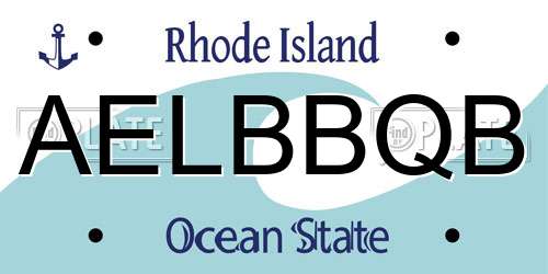 AELBBQB Rhode Island License Plate