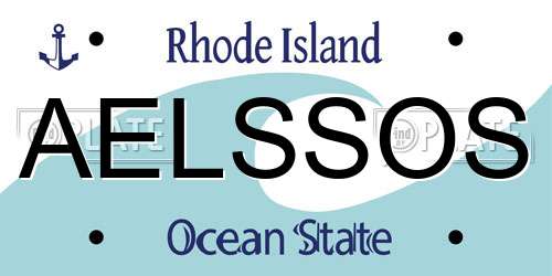 AELSSOS Rhode Island License Plate