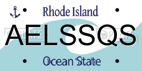 AELSSQS Rhode Island License Plate