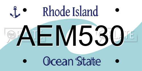 AEM530 Rhode Island License Plate