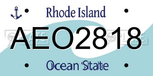 AEO2818 Rhode Island License Plate