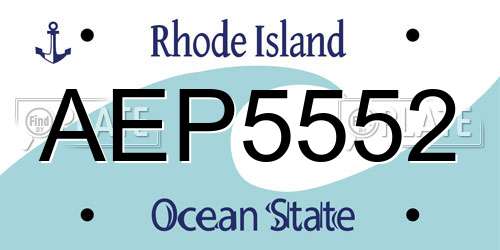 AEP5552 Rhode Island License Plate