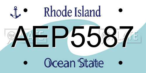 AEP5587 Rhode Island License Plate
