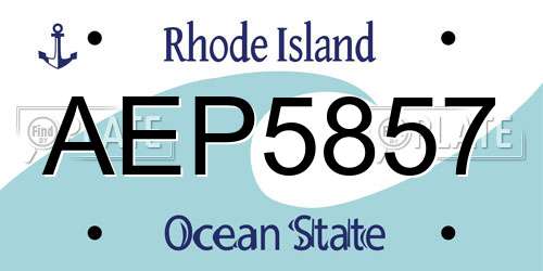 AEP5857 Rhode Island License Plate
