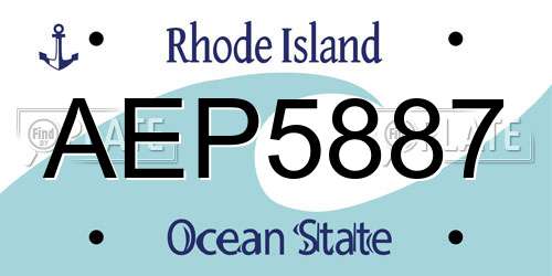 AEP5887 Rhode Island License Plate