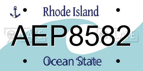 AEP8582 Rhode Island License Plate
