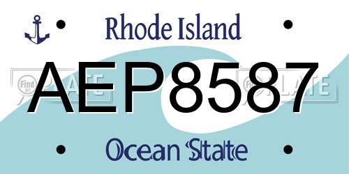 AEP8587 Rhode Island License Plate