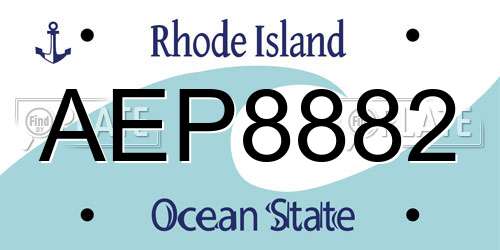 AEP8882 Rhode Island License Plate