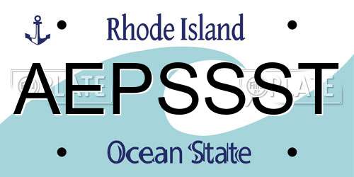 AEPSSST Rhode Island License Plate