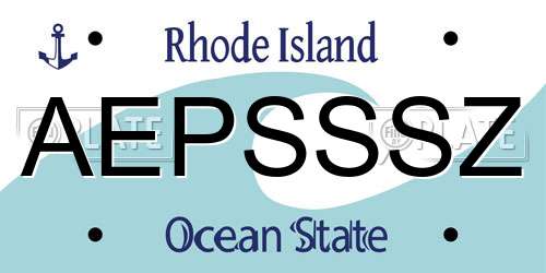AEPSSSZ Rhode Island License Plate