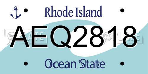 AEQ2818 Rhode Island License Plate