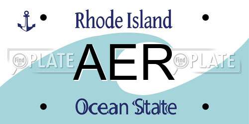 AER Rhode Island License Plate