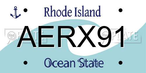 AERX91 Rhode Island License Plate