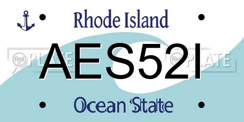 AES52I Rhode Island License Plate