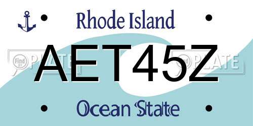 AET45Z Rhode Island License Plate