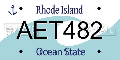 AET482 Rhode Island License Plate