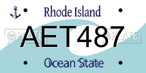 AET487 Rhode Island License Plate