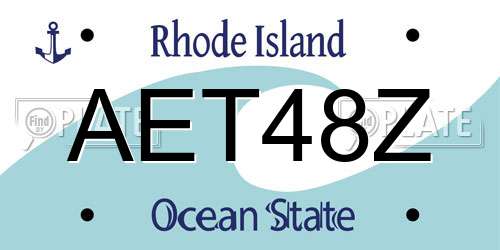 AET48Z Rhode Island License Plate