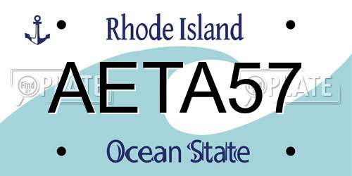 AETA57 Rhode Island License Plate