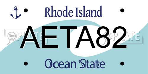 AETA82 Rhode Island License Plate