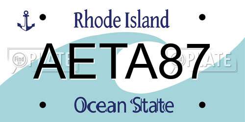 AETA87 Rhode Island License Plate