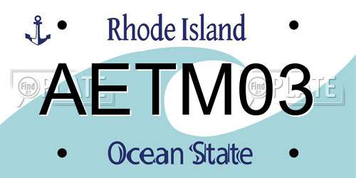 AETM03 Rhode Island License Plate