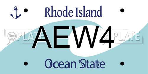 AEW4 Rhode Island License Plate