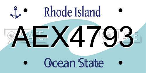 AEX4793 Rhode Island License Plate