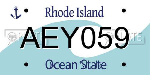 AEY059 Rhode Island License Plate