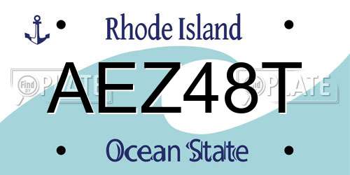 AEZ48T Rhode Island License Plate