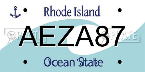 AEZA87 Rhode Island License Plate