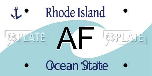 AF Rhode Island License Plate
