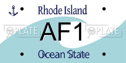 AF1 Rhode Island License Plate