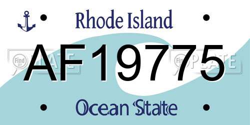 AF19775 Rhode Island License Plate