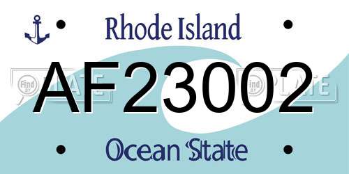 AF23002 Rhode Island License Plate
