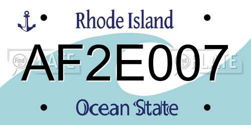 AF2E007 Rhode Island License Plate