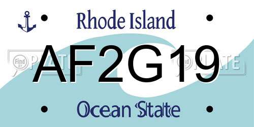 AF2G19 Rhode Island License Plate