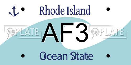 AF3 Rhode Island License Plate