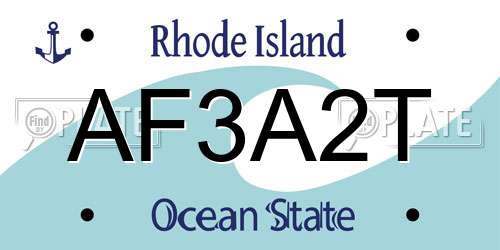 AF3A2T Rhode Island License Plate
