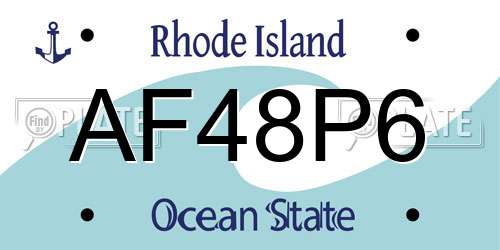 AF48P6 Rhode Island License Plate