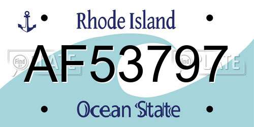 AF53797 Rhode Island License Plate