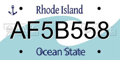 AF5B558 Rhode Island License Plate