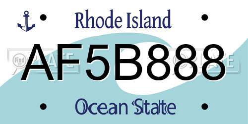 AF5B888 Rhode Island License Plate