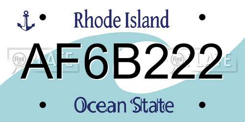 AF6B222 Rhode Island License Plate