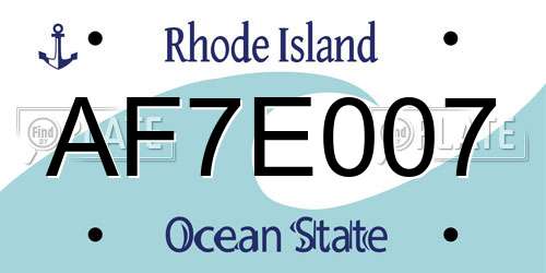 AF7E007 Rhode Island License Plate