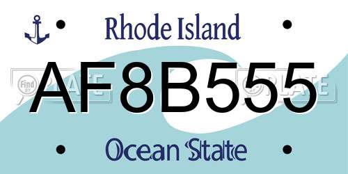 AF8B555 Rhode Island License Plate