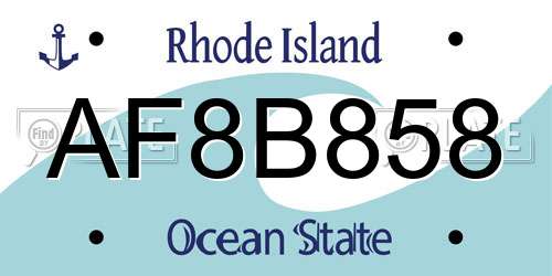 AF8B858 Rhode Island License Plate